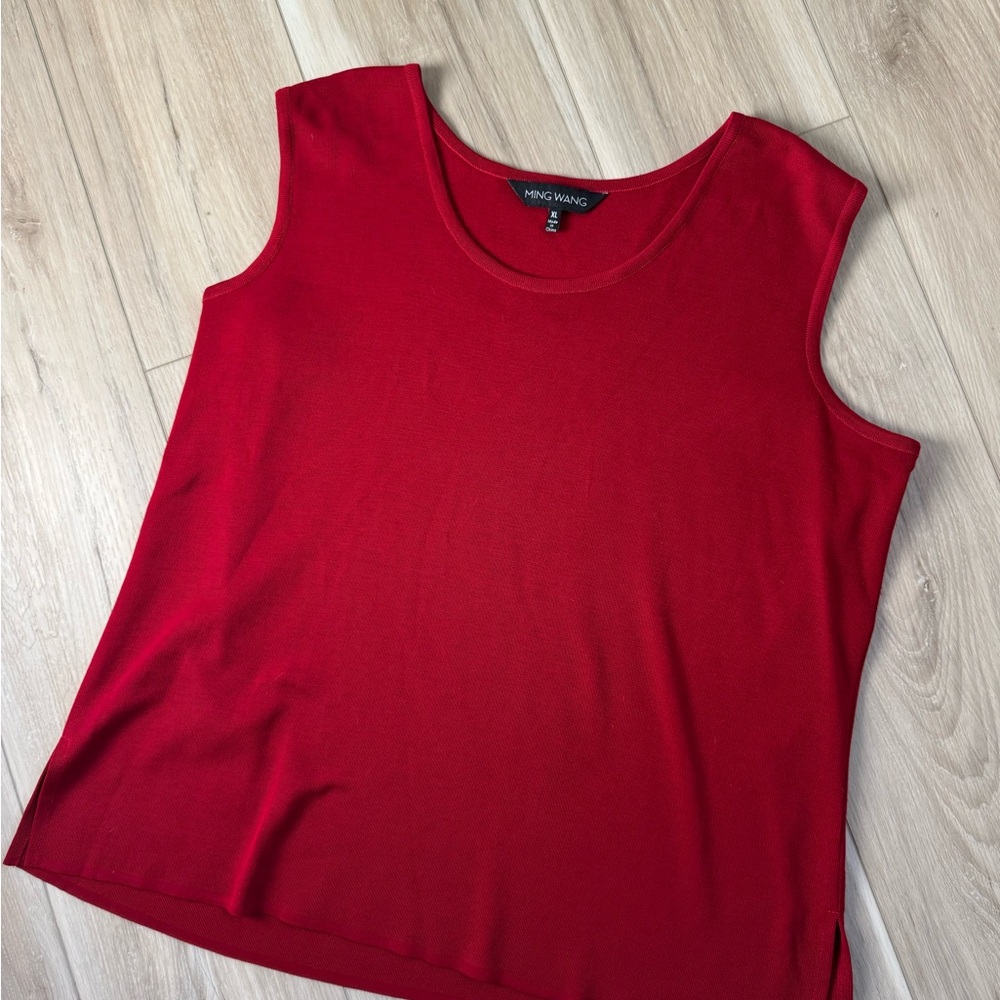 Ming Wang Bold Red Sleeveless Knit